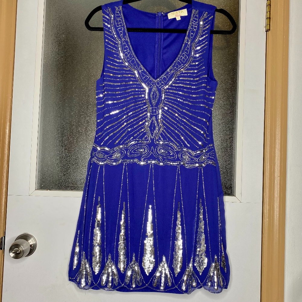 Blue Flapper-Style Sparkle Dress